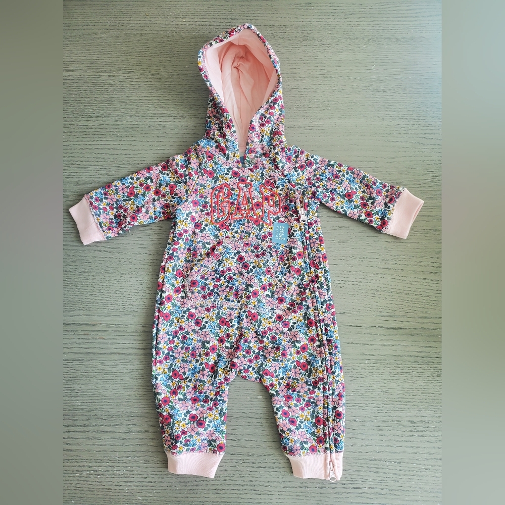 GAP Kids Floral Footie - Pink and Blue